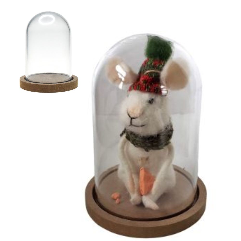 DIY Clear Plastic Dome With Wood Base / Cúpula de Plástico con Base de Madera Adornos / Embellishments Multicraft Imports