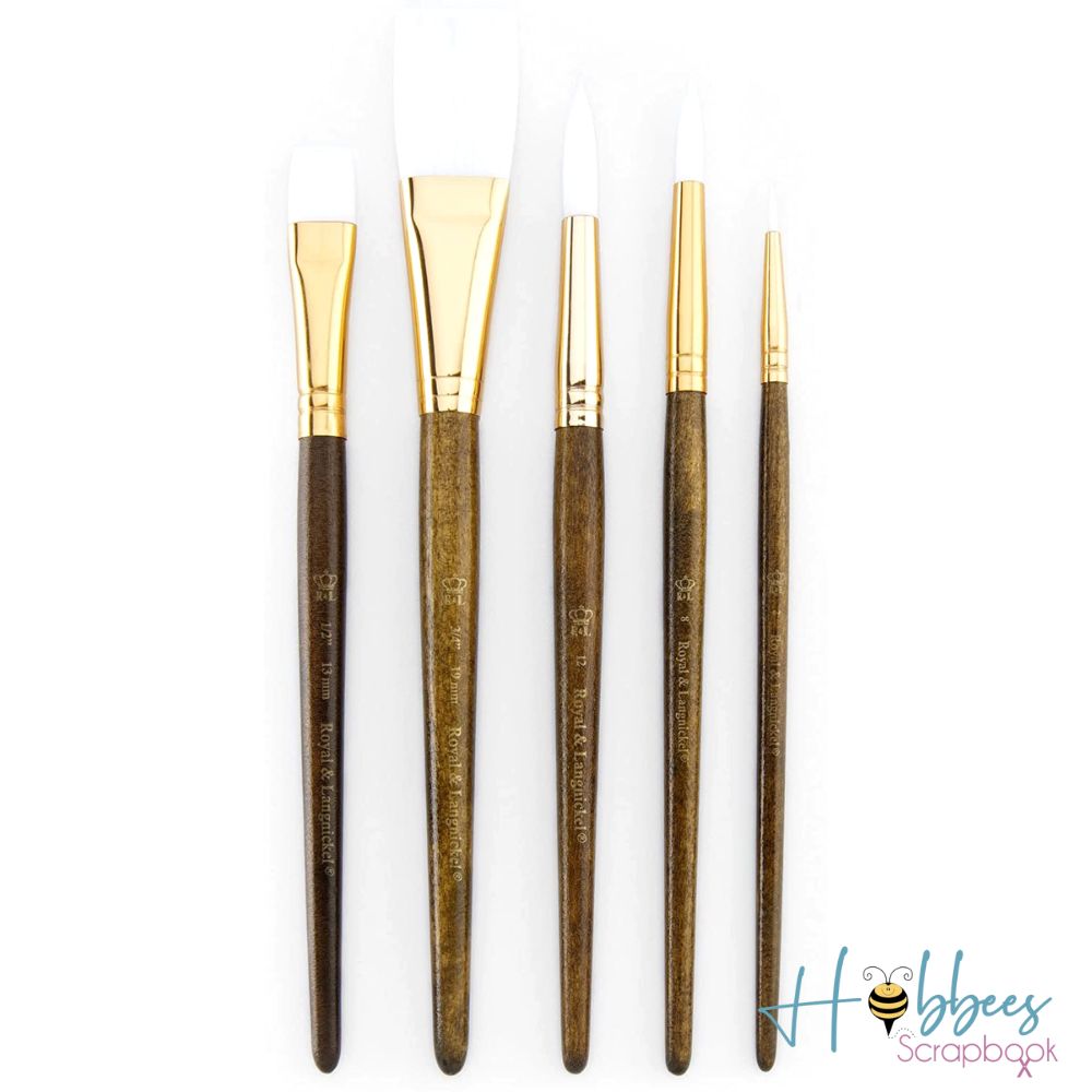 White Taklon Value Pack Brush Set / Juego de Brochas Cerdas Blancas Pinceles y Brochas Royal Langnickel