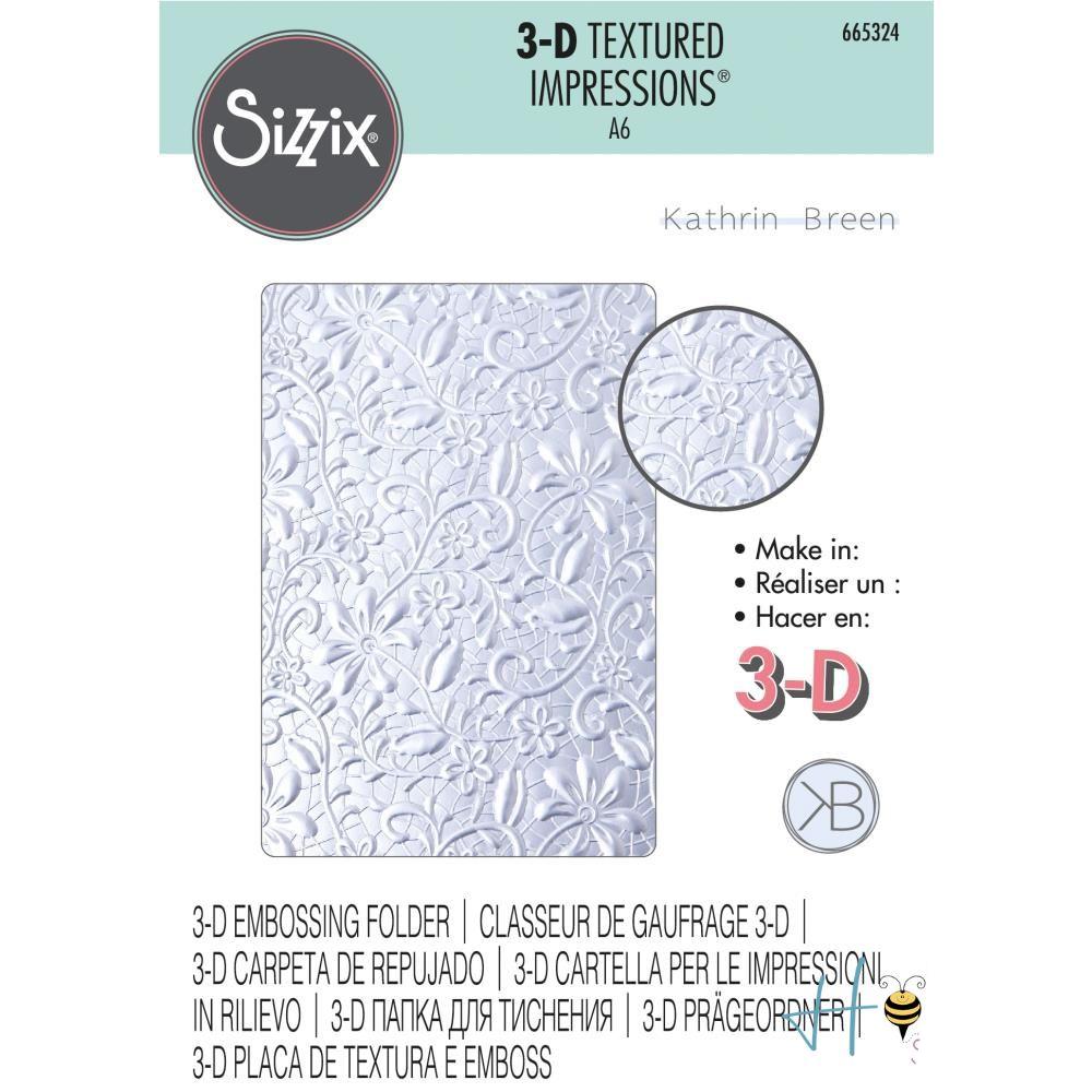3D Textured Impressiones Lacey / Folder de Grabado de Encaje Folders de Grabado Sizzix
