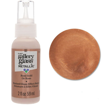Gallery Glass Paint Rose Gold / Pintura para Vitral Oro Rosa Vitral Folk Art
