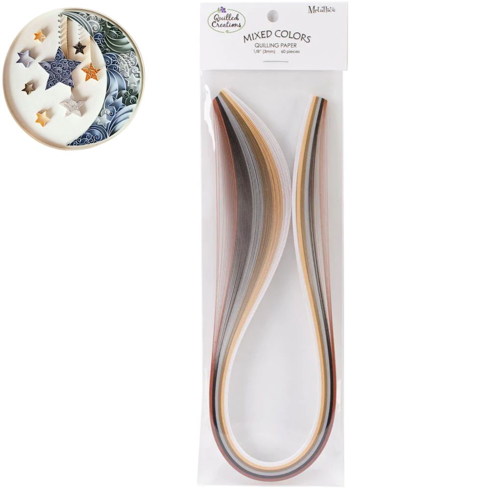 Tiras de Papel para Filigrana / Quilling Paper Mixed Colors Metallic Filigrana Quilled Creations
