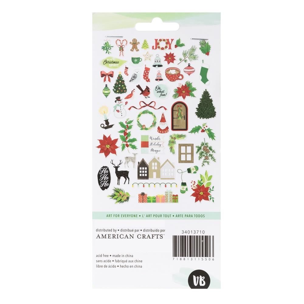 Evergreen &amp; Holly Cardstock Die-Cuts / Recortes Decorativos Adornos / Embellishments American Crafts