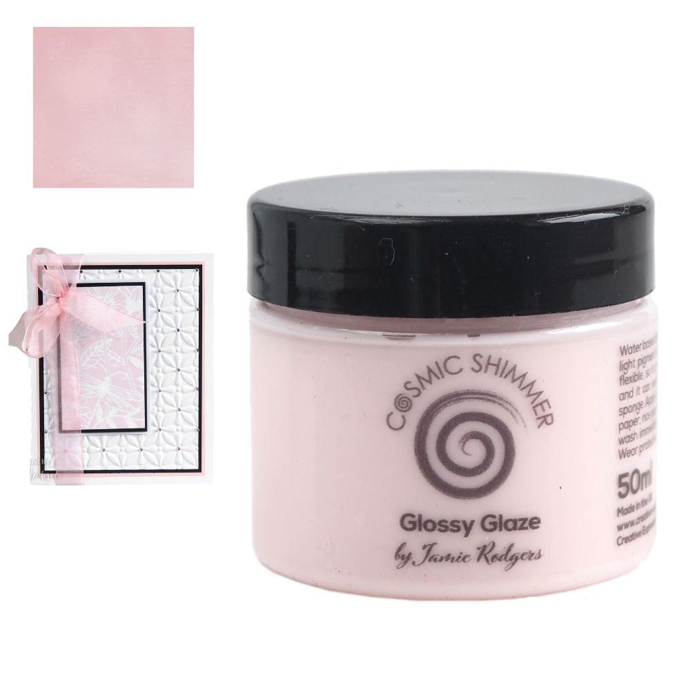 Cosmic Shimmer Glossy Glaze Blush Pink / Gel de Textura Rosa Medios Mixtos y Pastas Texturizadoras Creative Expressions