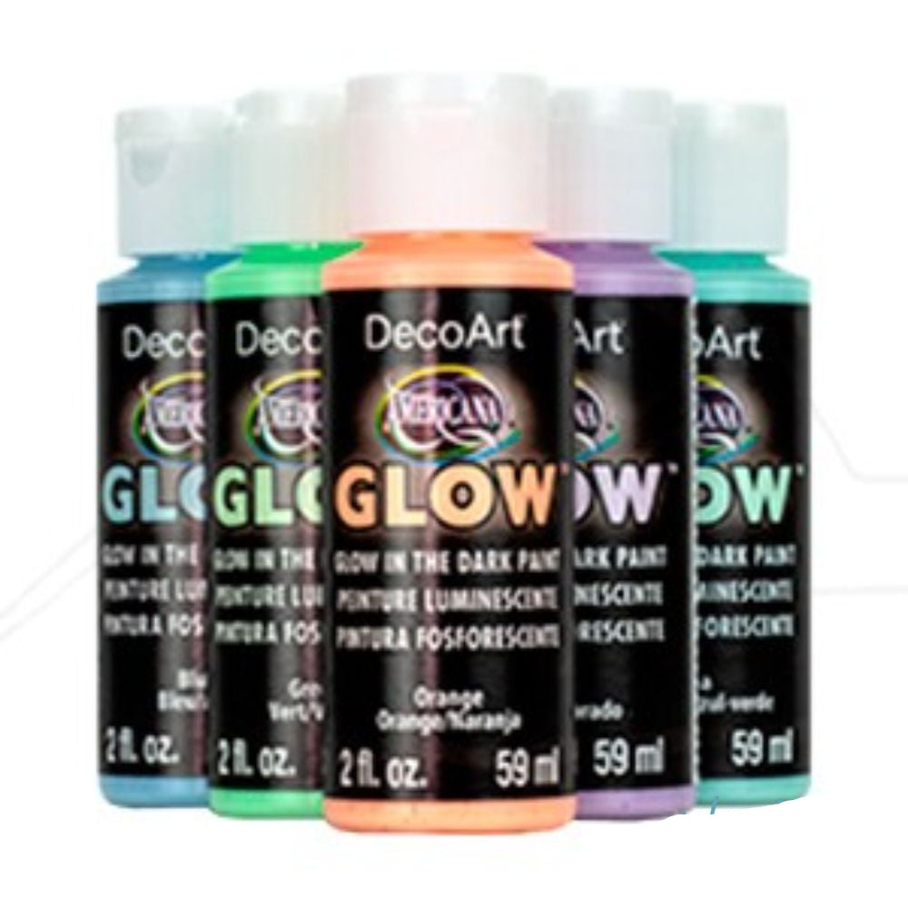 Glow In The Dark Paint Aqua / Pintura Brilla en la Oscuridad Azul Verdoso Acrìlicos DecoArt
