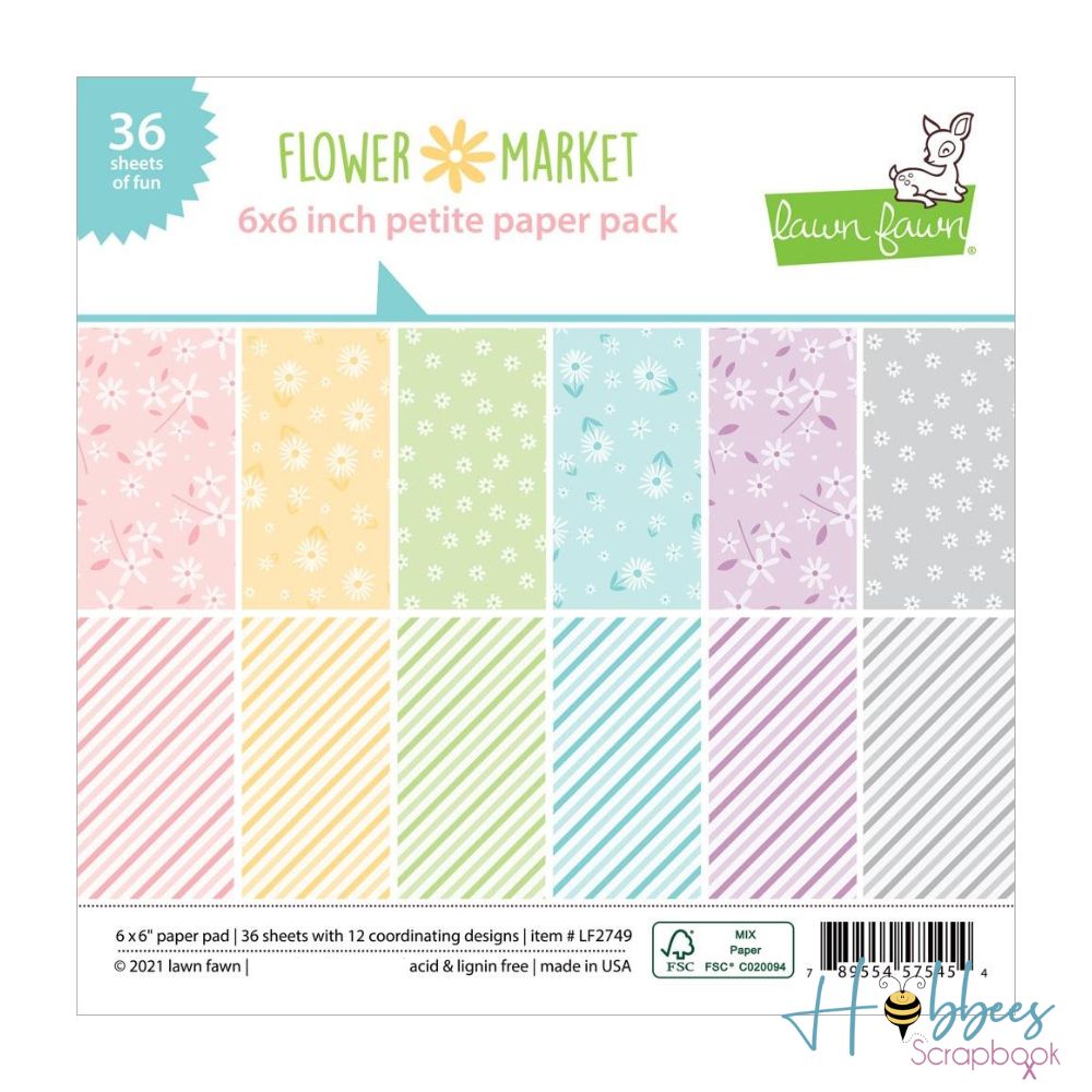 Flower Market Petite Paper Pad 6" / Block de Papel Mercado de Flores  Lawn Fawn