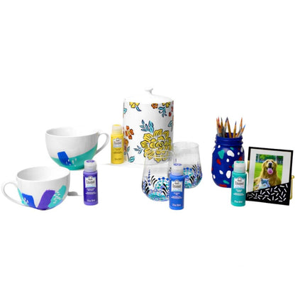 Enamel Paint Metallic Blue Cascade / Pintura de Esmalte Metálica Azúl Esmaltes Folk Art