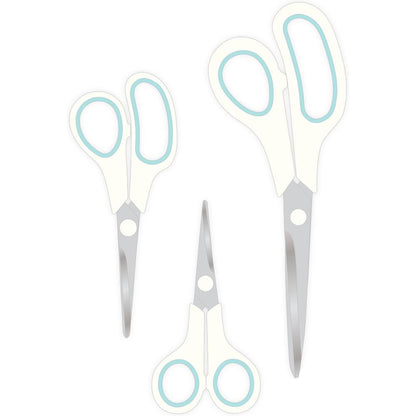 Craft Scissors / 3 Tijeras para Manualidades Blanco con Azúl Tijeras / Cutters We R Memory Keepers