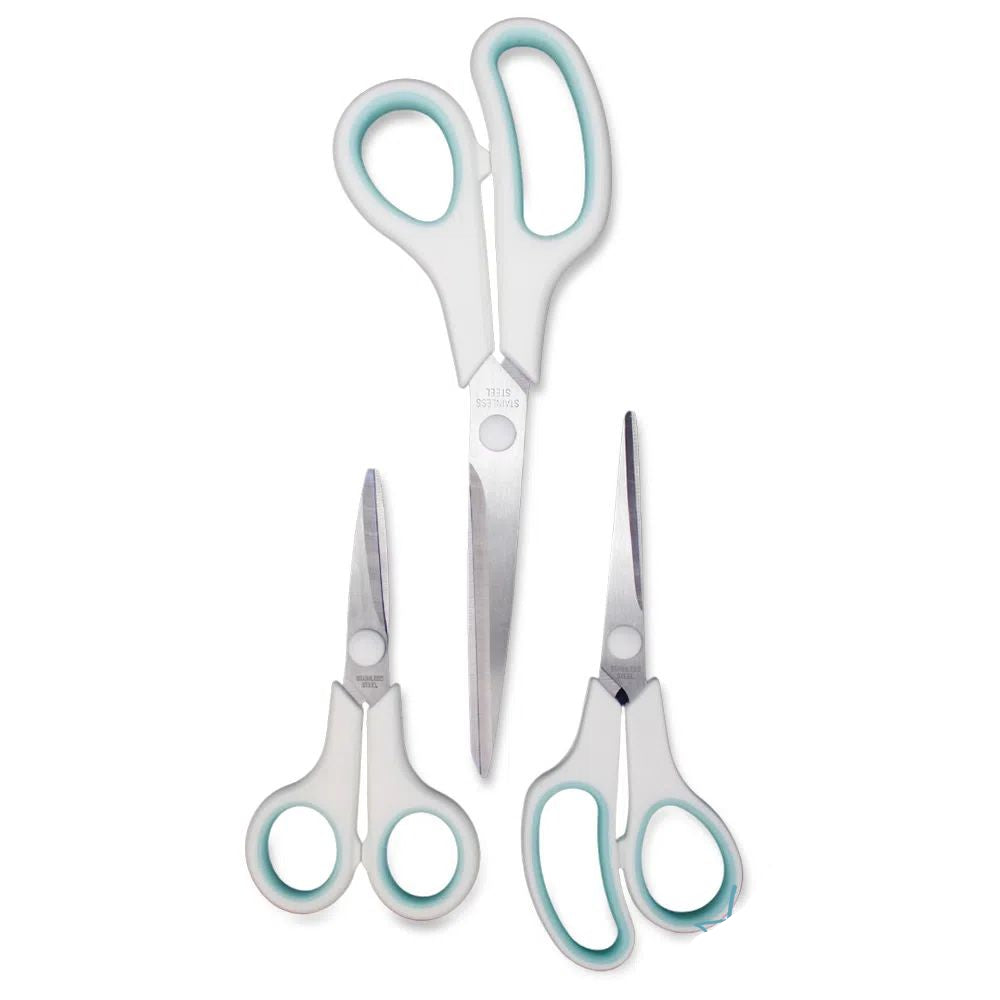 Craft Scissors / 3 Tijeras para Manualidades Blanco con Azúl Tijeras / Cutters We R Memory Keepers