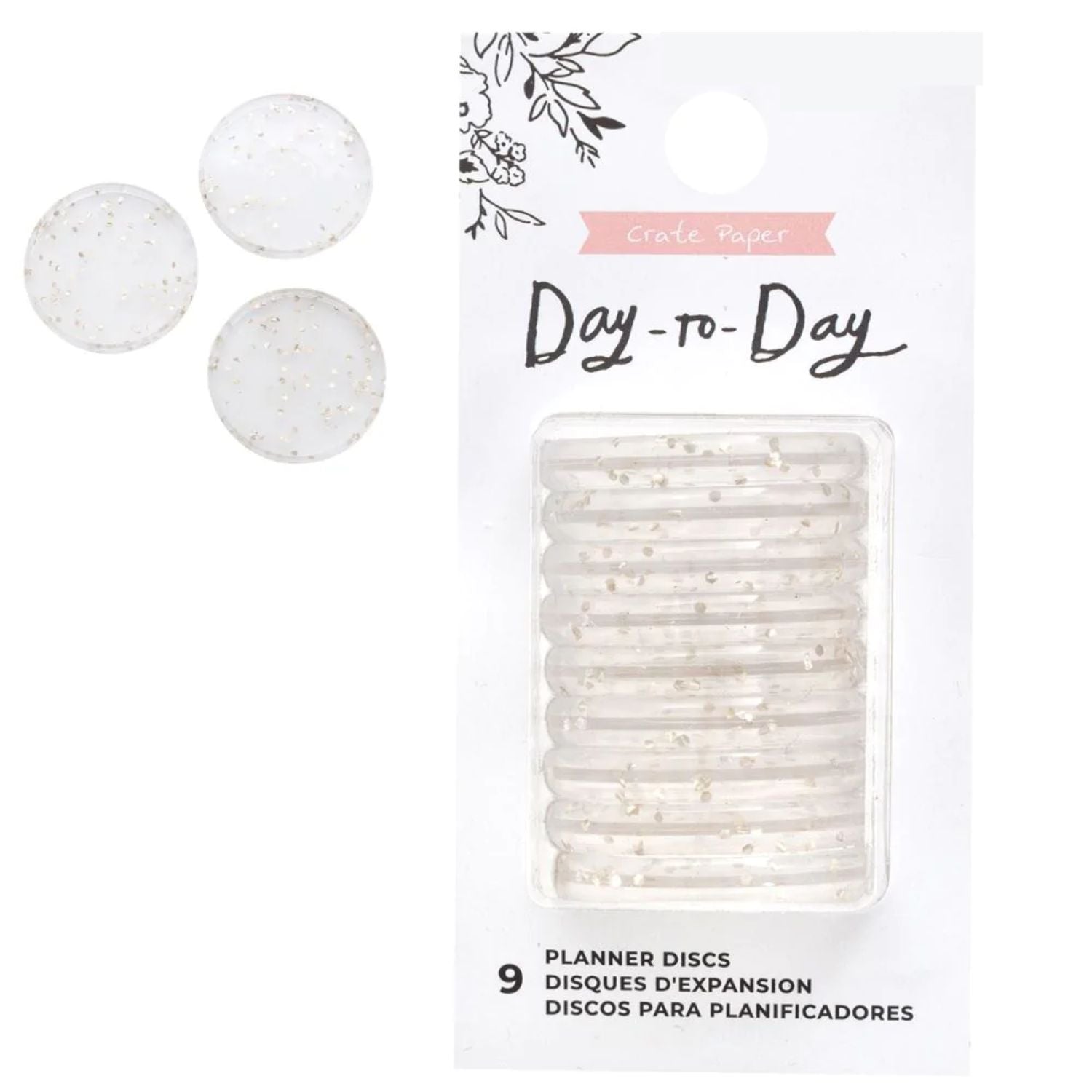 Planner Small Discs Gold Glitter / Discos para Agendas Glitter Dorado Descontinuado Maggie Holmes