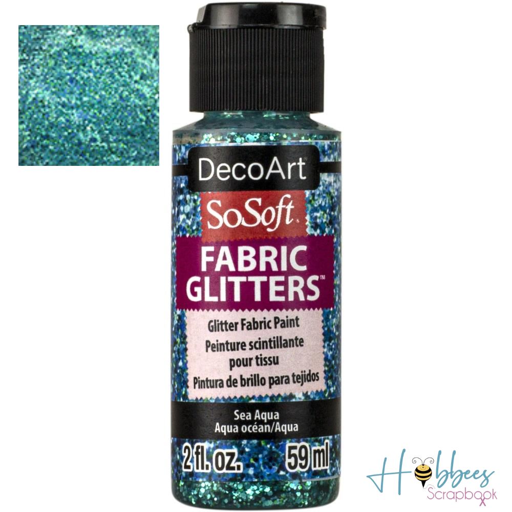 SoSoft Fabric Glitters Paint Sea Aqua / Pintura para Tela con Diamantina Agua de Mar