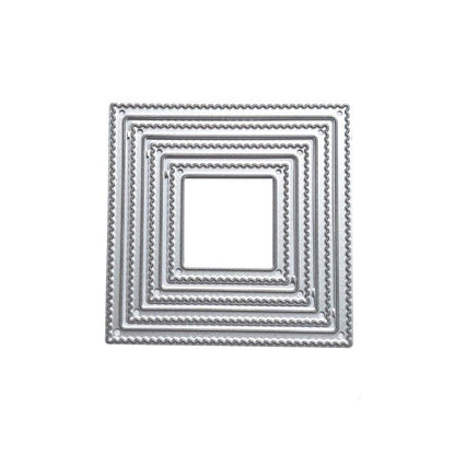 Suaje de Cuadros Anidados con Borde de Ondas Dados de Corte / Suajes / Troqueles Hobbees