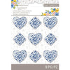 Antique Garden Tile Hearts / Corazones de Azulejo