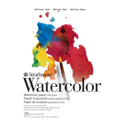 Strathmore Student Watercolor Paper Pad 9 x 12&quot; / Papel para Acuarela Papel para Arte Strathmore