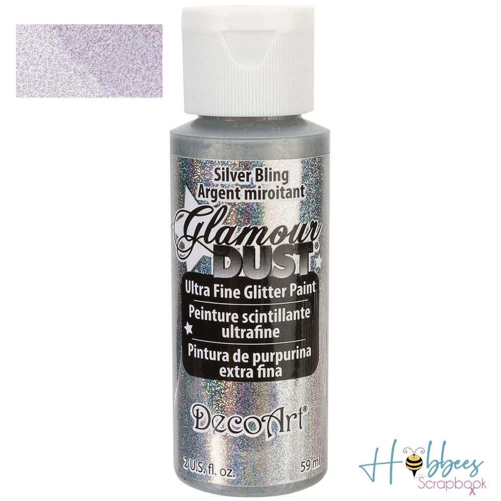 Glamour Dust Glitter Paint Silver Bling / Pintura con Purpurina Plata
