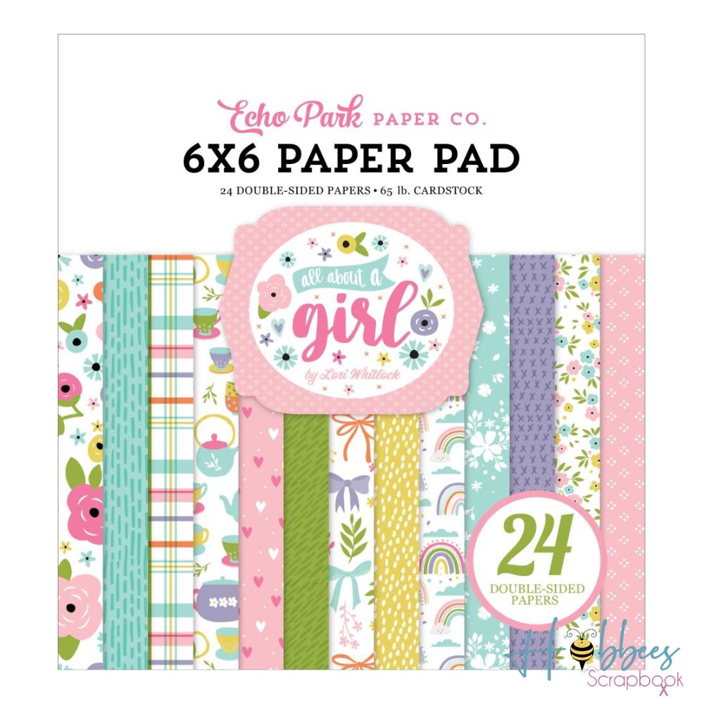 Double-Sided Paper Pad 6 x 6" All About Girl / Block Doble Cara de Niña Papel Echo Park