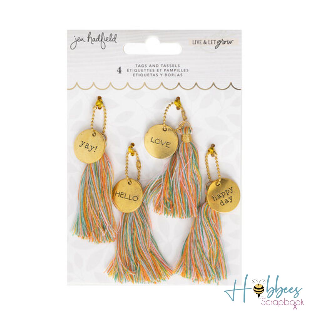 Live & Let Grow Tassels / 4 Borlas con Charms Adornos / Embellishments Jen Hadfield