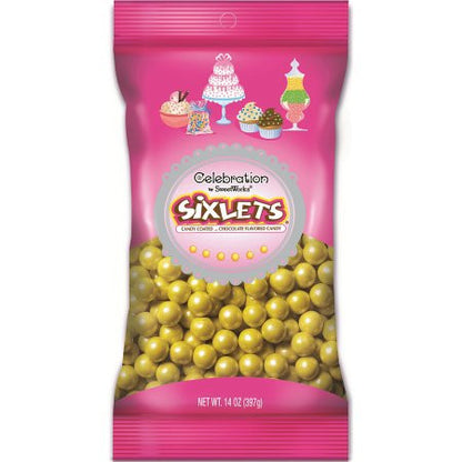 Yellow Sixlets Celebration /  Chocolates Confitados Color Amarillo Metálico Descontinuado Sweet Works
