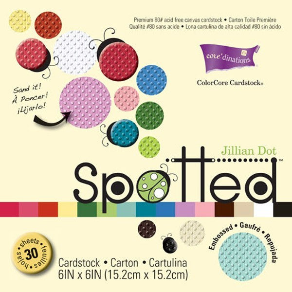 Spotted Cardstock 6" x 6" / Block de Cartulina Texturizada 15.2 x 15.2 cm Descontinuado Core&