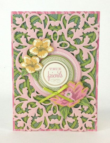 Flourish Emblem Cut and Embossing / Suaje de Corte y Realce Floreado Descontinuado Cuttlebug