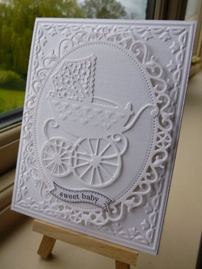 Cutting Die Baby Carriage / Suaje de Carreola de Bebé Descontinuado Amy Design