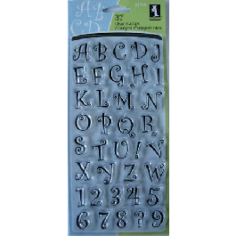 Sellos de polímero Alfabeto y Numeros / Curly Q Alphabet 97713 Descontinuado Inkadinkado