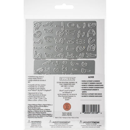 Thinlits Doodle Alphabet &amp; Numbers Die / Suajes de Alfabeto y Números Descontinuado Sizzix