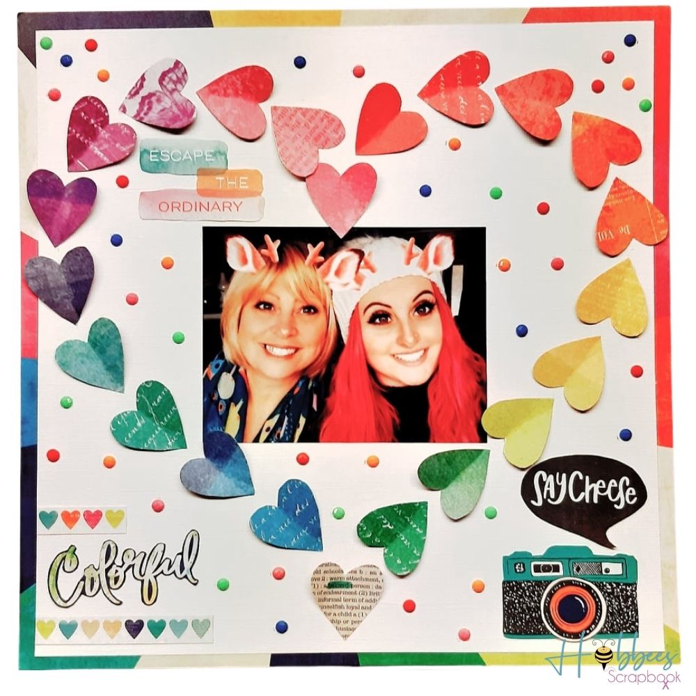 Paper Hearts Kaleidoscope / 1  Hoja de Papel Corazones Papel, Hojas Sueltas Vicki Boutin