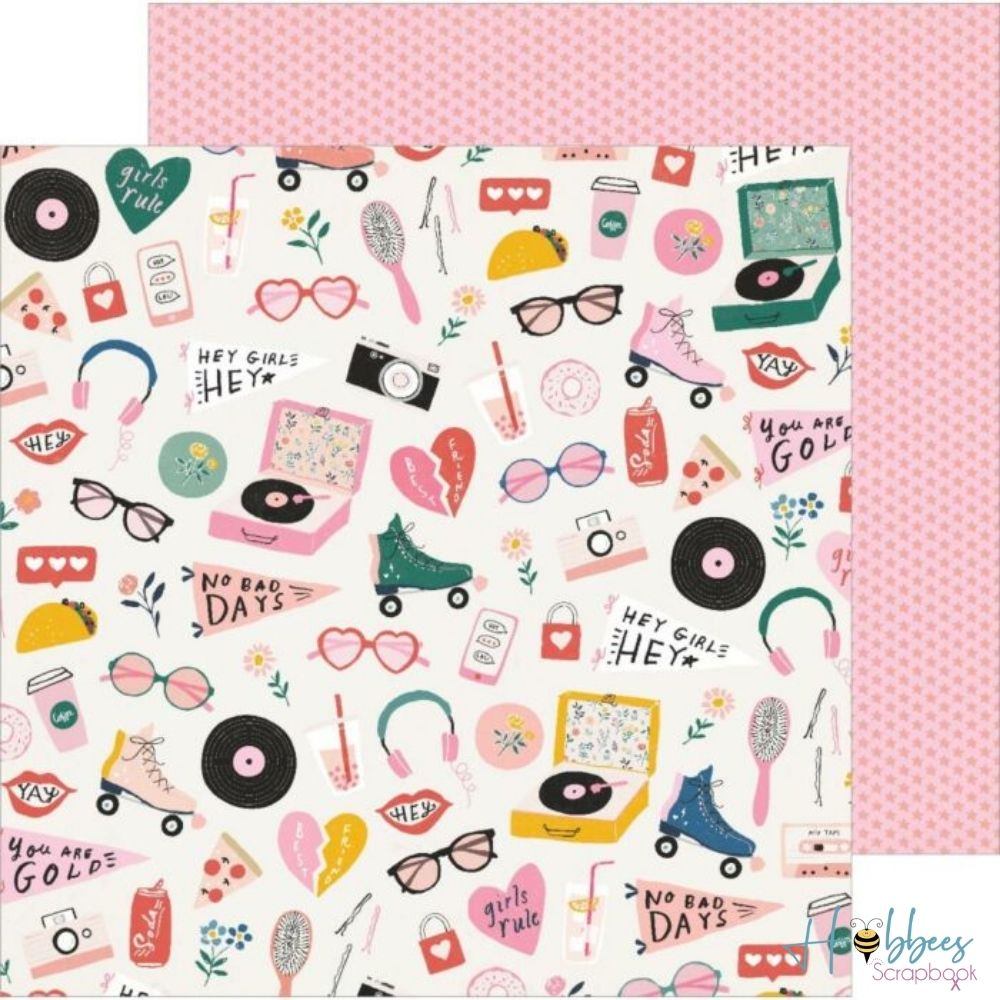 Cute Stuff All Heart / 1 Hoja de Papel Con Todo el Corazón Papel Crate Paper