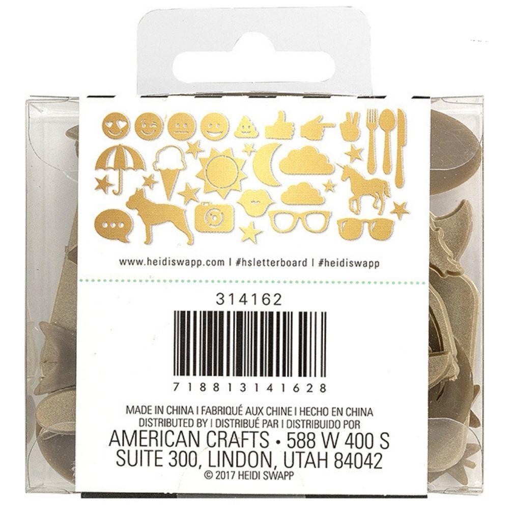 Letterboard Icons Gold / Iconos Para Pizarrón Oro Tableros Heidi Swapp