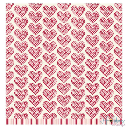 With Love Paper / 25 Hojas Cartulina Doble Cara Corazones Descontinuado Pebbles