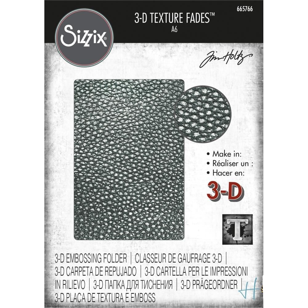3D Textured Impressions Cracked Leather  / Folder de Grabado 3D Cuero Agrietado Folders de Grabado Sizzix