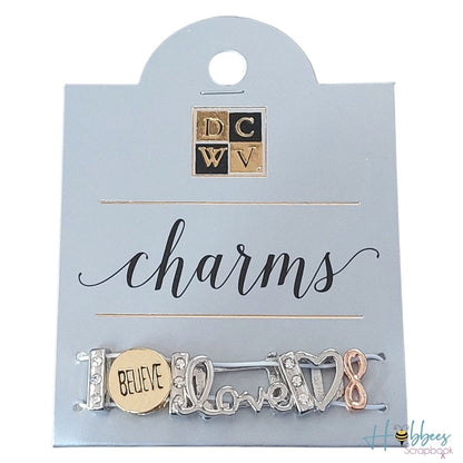 Charms Love / 7 Adornos Metálicos &quot;Amor&quot; Adornos / Embellishments DCWV