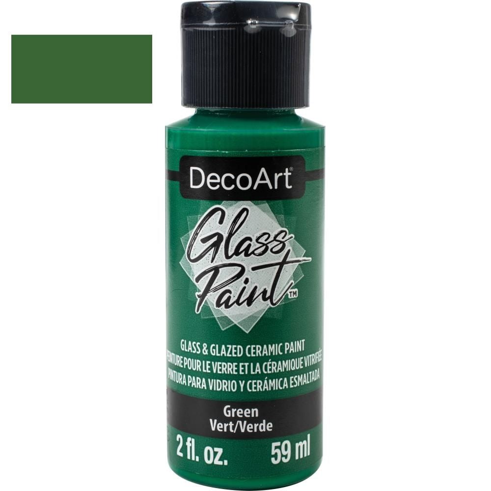 DecoArt Glass Paint Green / Pintura Para Vidrio Verde