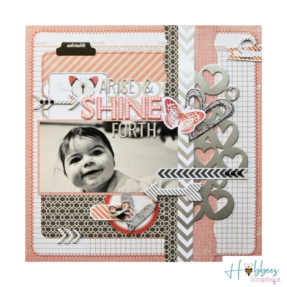 Luxe Placemat  / Recorte de Corazones Metálicos Adornos / Embellishments Pink Paislee