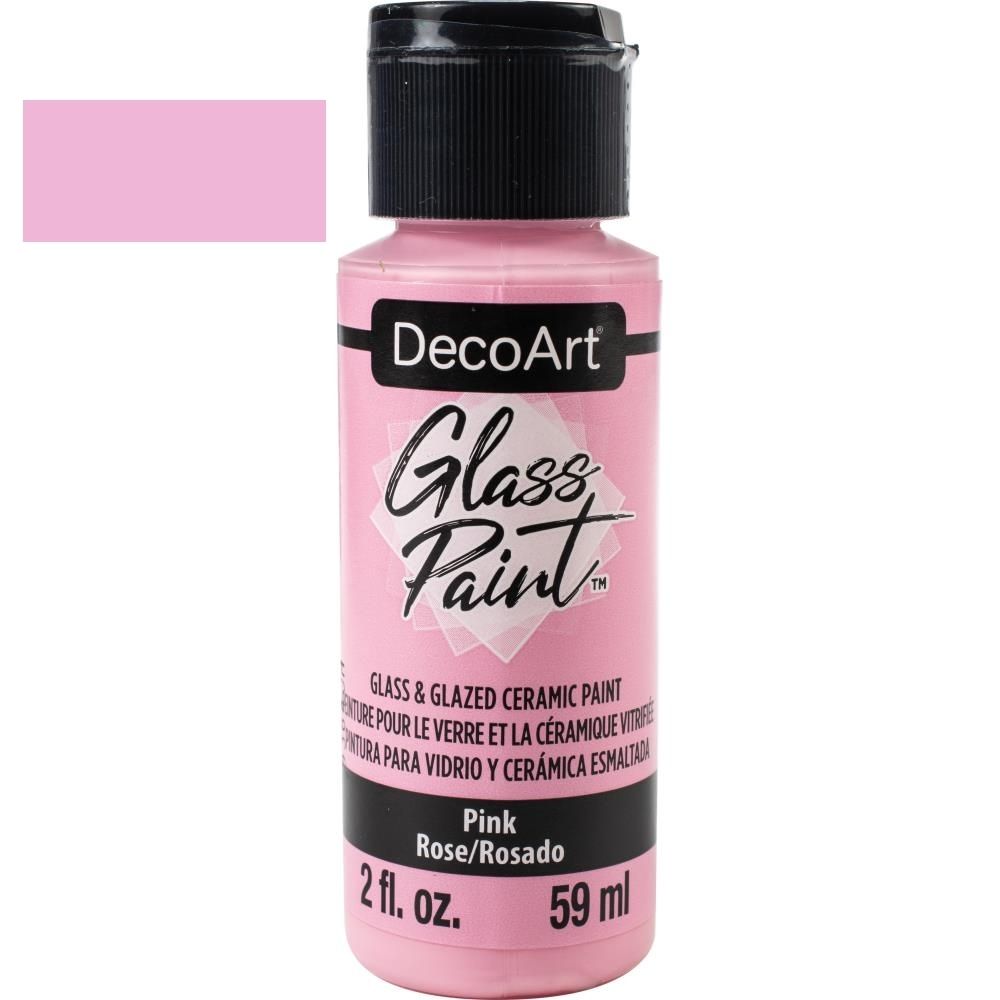 DecoArt Glass Paint Pink / Pintura Para Vidrio Rosa
