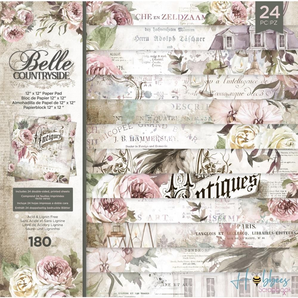 Double-Sided Paper Pad Belle Countryside / Bloc de Papel 12 pulg  Crafter&