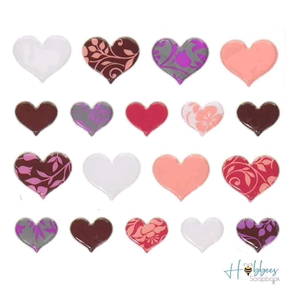 Lovely Hearts Dimensional Stickers / Etiquetas 3D Corazones Stickers Sticko