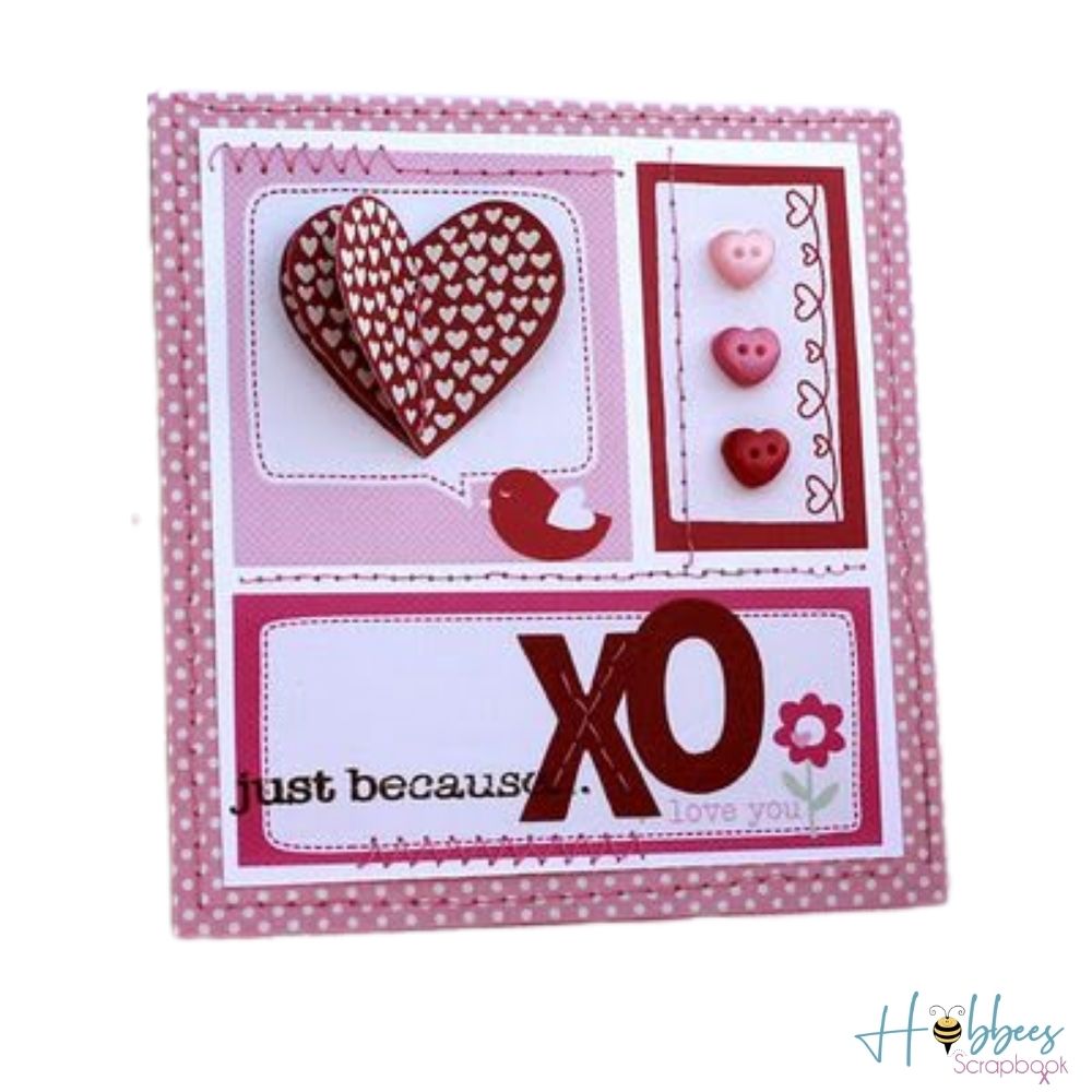 With Love Paper / 25 Hojas Cartulina Doble Cara Corazones Descontinuado Pebbles
