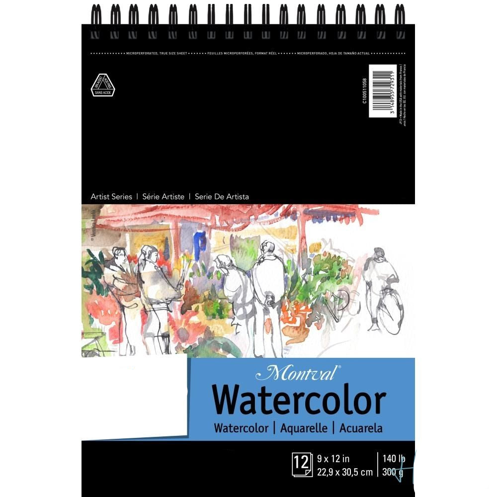 Canson Montval Spiral Watercolor Pad 9x12 / Bloc Para Acuarela Papel para Arte Canson