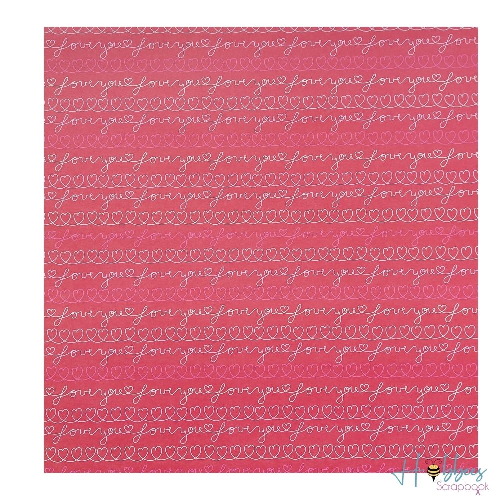 Doodle Hearts Paper Pack / 12 Hojas Decoradas Corazones y Garabatos  K &amp; Company