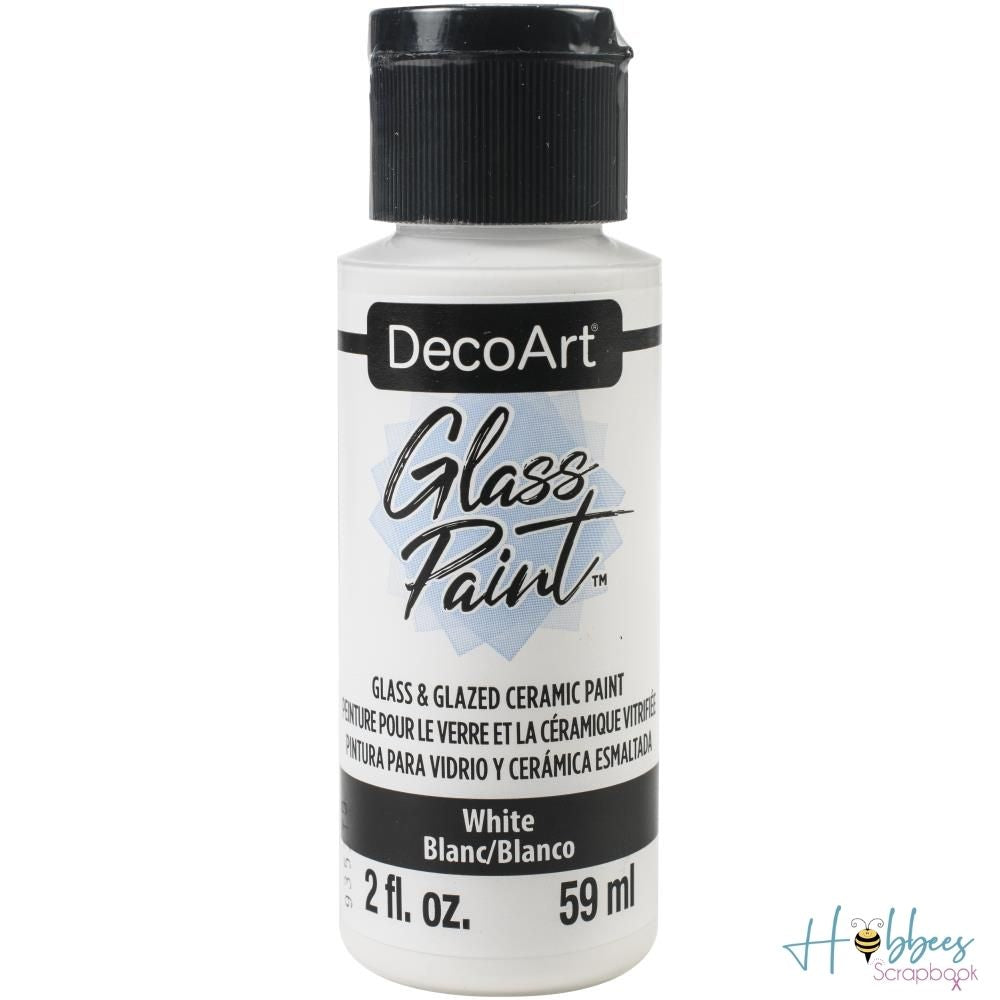DecoArt Glass Paint White / Pintura Para Vidrio Blanco
