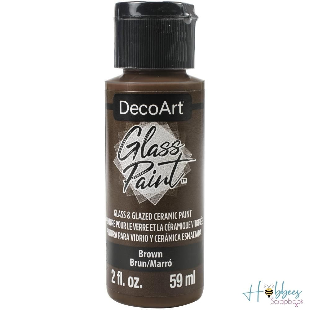 DecoArt Glass Paint Brown / Pintura Para Vidrio Marrón