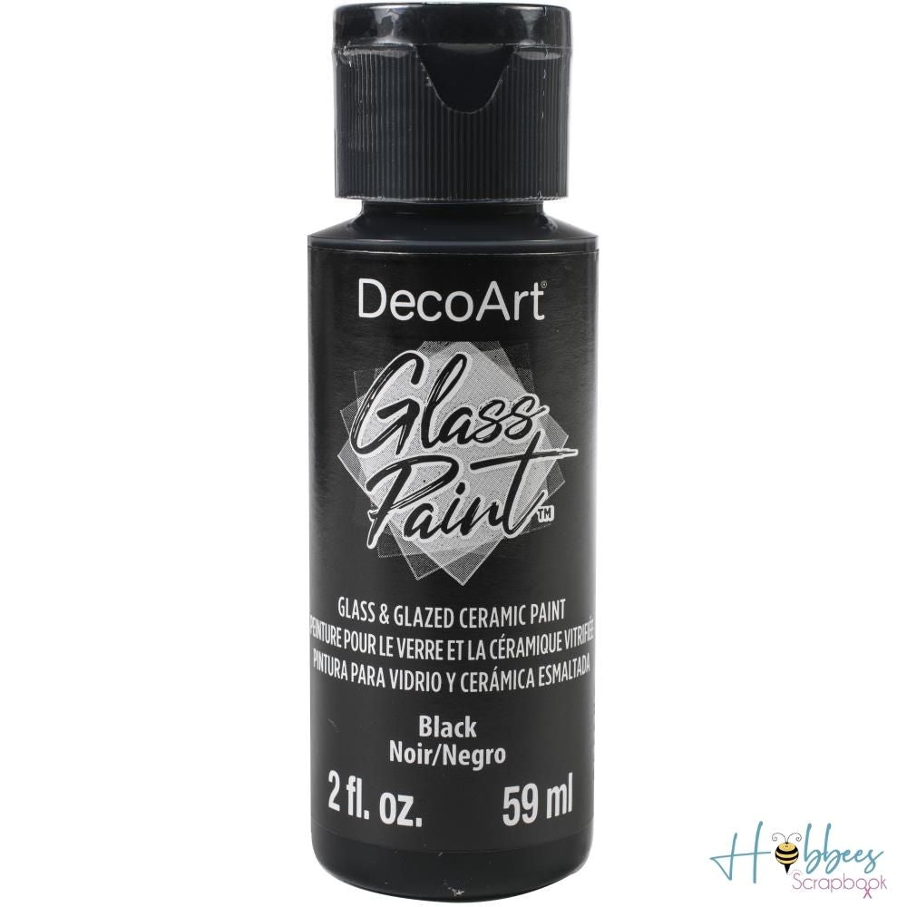 DecoArt Glass Paint Black / Pintura Para Vidrio Negro