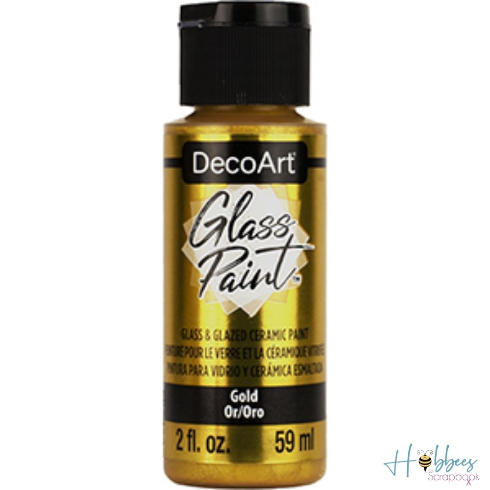 DecoArt Glass Paint Gold / Pintura Para Vidrio Dorado