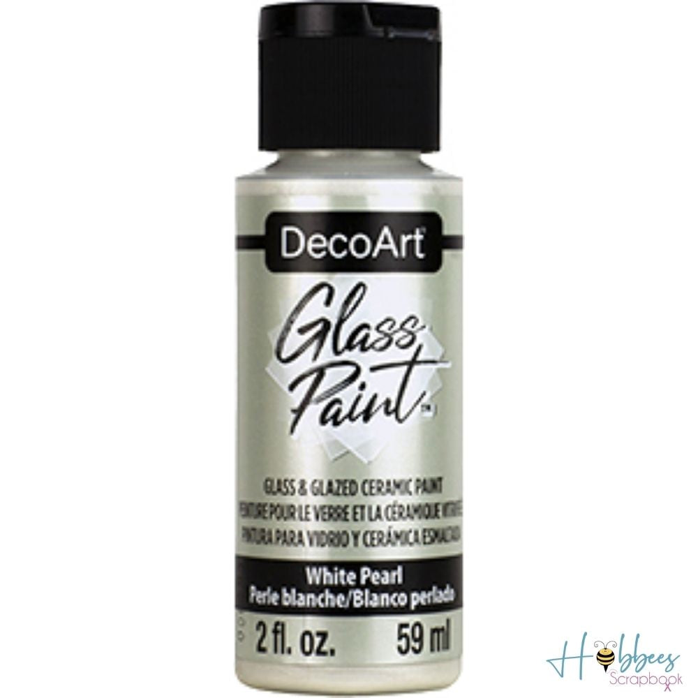 Glass Paint White Pearl / Pintura Para Vidrio Blanco Aperlado Descontinuado DecoArt