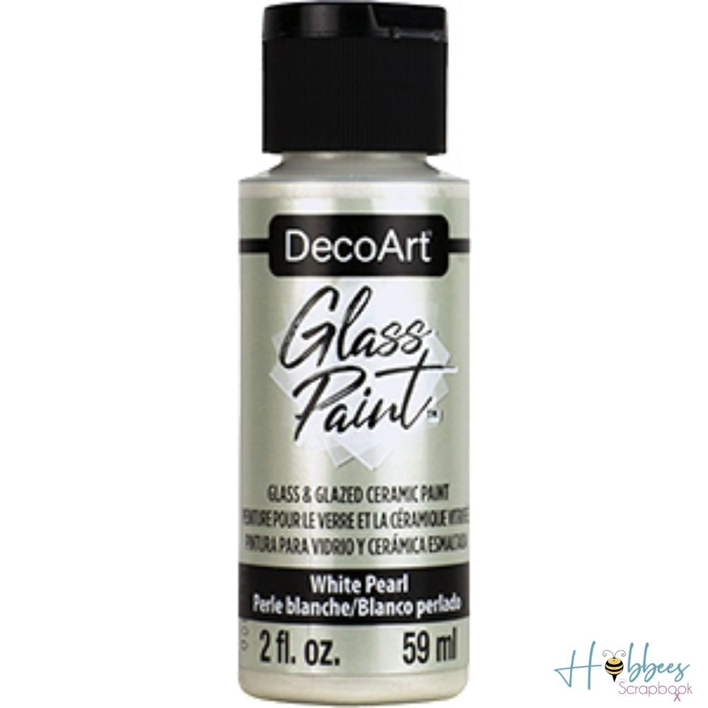 DecoArt Glass Paint White Pearl / Pintura Para Vidrio Blanco Aperlado