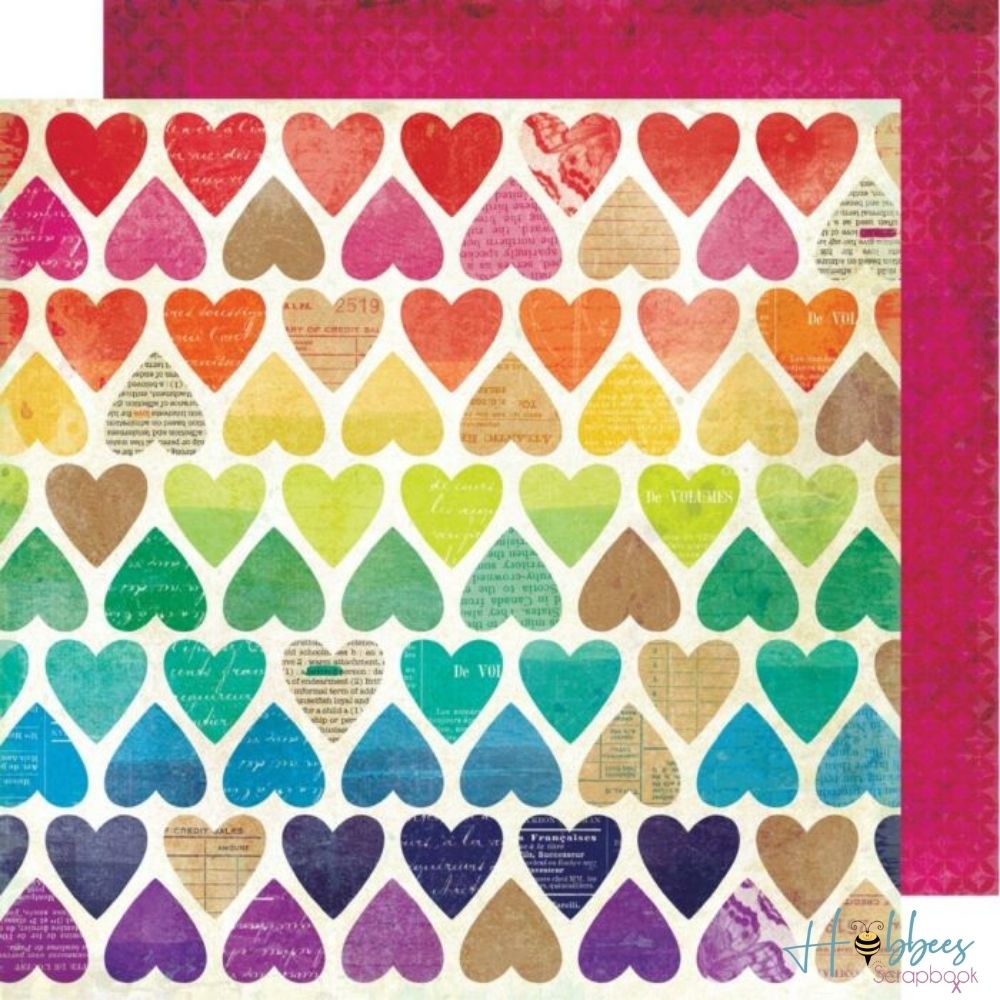 Paper Hearts Kaleidoscope / 1  Hoja de Papel Corazones Papel, Hojas Sueltas Vicki Boutin