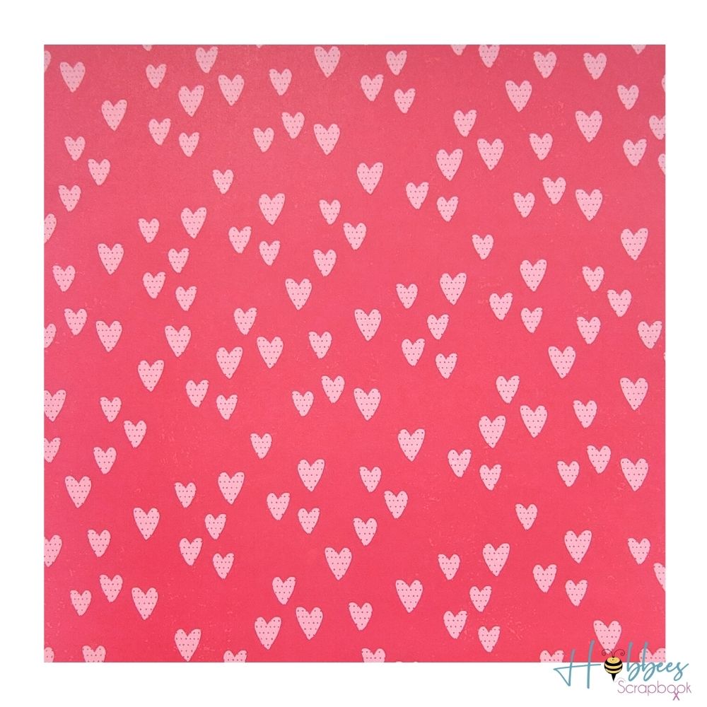 Heart You Paper / 1 Hoja de Papel Doble Cara Corazones y XoXo Papel American Crafts