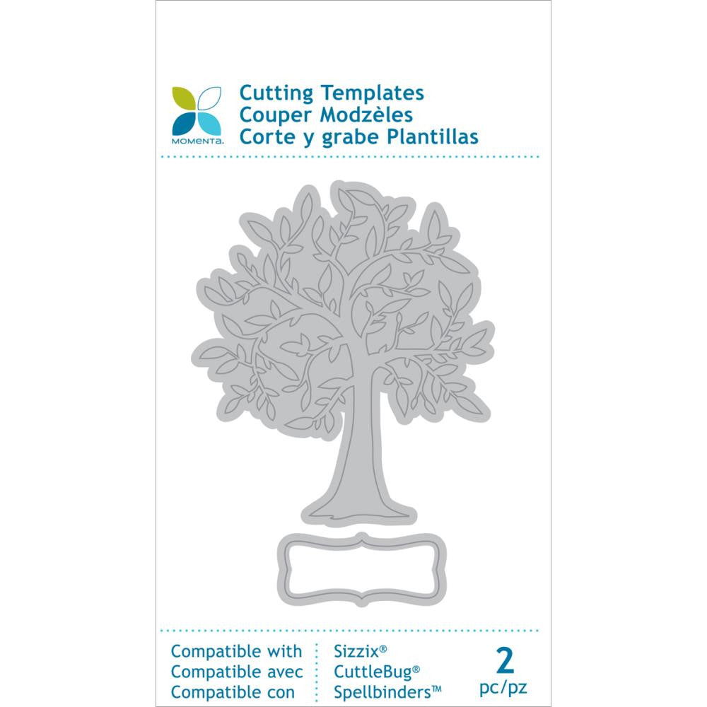 Suaje de corte y grabado de árbol y etiqueta / Cut &amp; Emboss Family Tree &amp; label Descontinuado Momenta