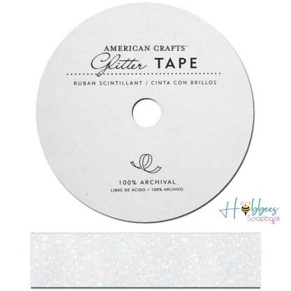 White Glitter Tape / Cinta Decorativa Blanca Con Brillitos Descontinuado American Crafts